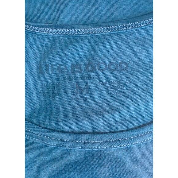 Life is‎ Good Women High-Low Crusher Lite Tank Salty & Sweet Blue Medium NWT - Picture 4 of 4